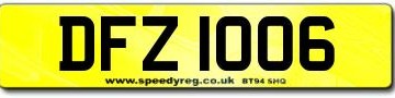 DFZ 1006 Number Plates