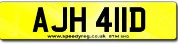 AJH 411D Number Plates