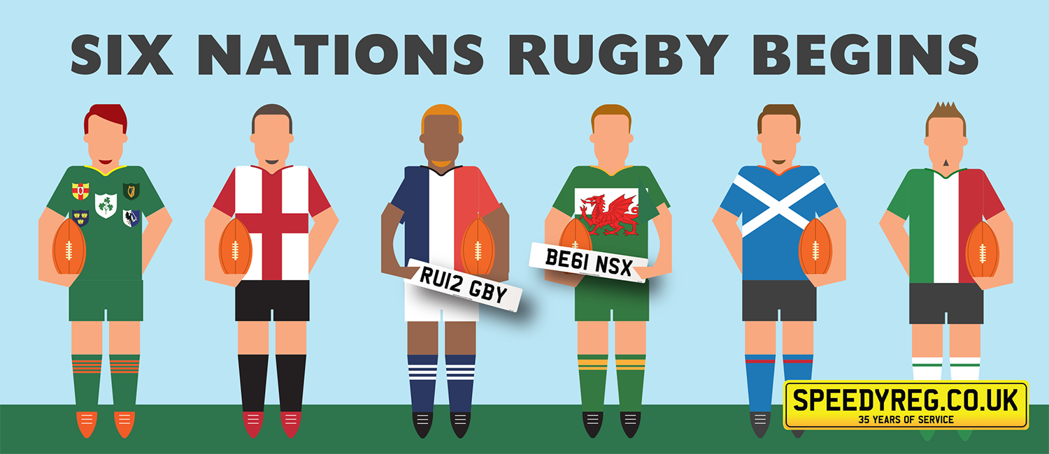 Six Nations 2020 Personalised Number Plates for Rugby Fans
